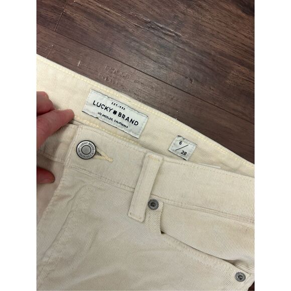 Lucky Brand Cream Corduroy Pants, Sz 6 - Picture 2 of 2